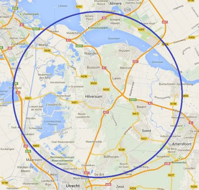 Werkgebied van Ergotherapie Gooi en Omstreken